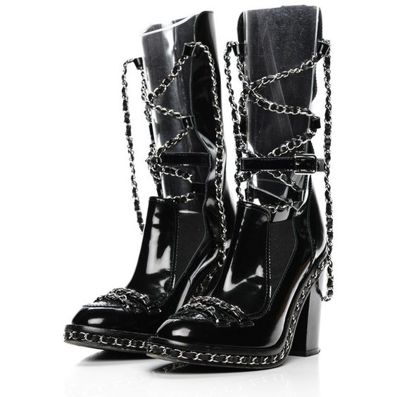Chanel CC Runway Glazed Chain Obsession Boots for Women