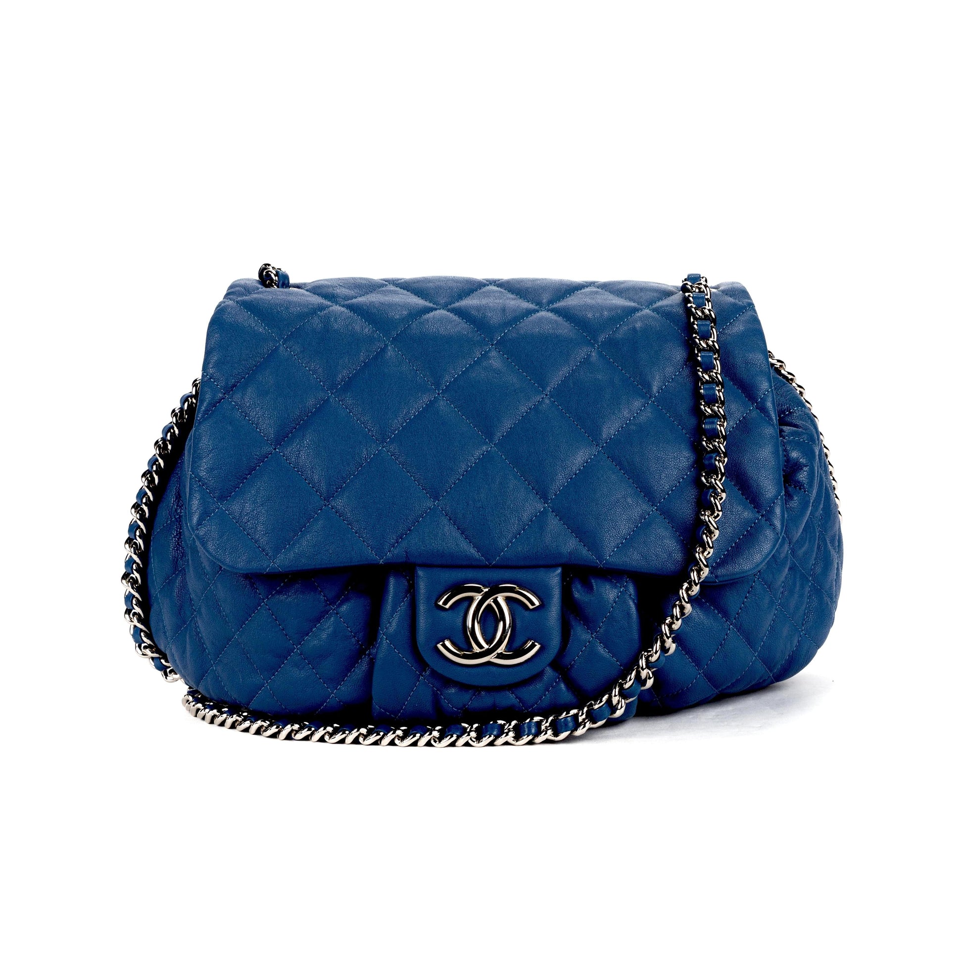 Chanel AROUND QUILTED LAMBSKIN FLAP Shoulder Bag
