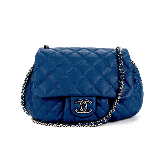 Chanel AROUND QUILTED LAMBSKIN FLAP Shoulder Bag