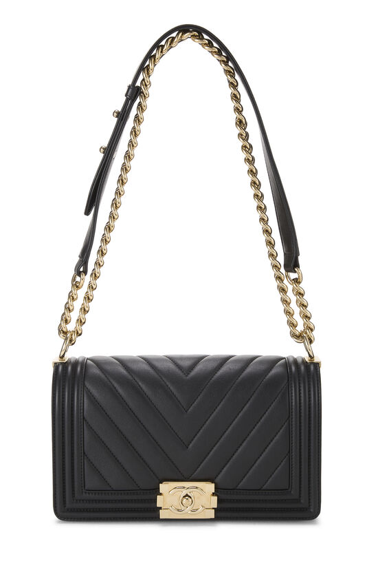 Chanel CHEVRON QUILTED CALFSKIN NEW BOY FLAP Shoulder Bag