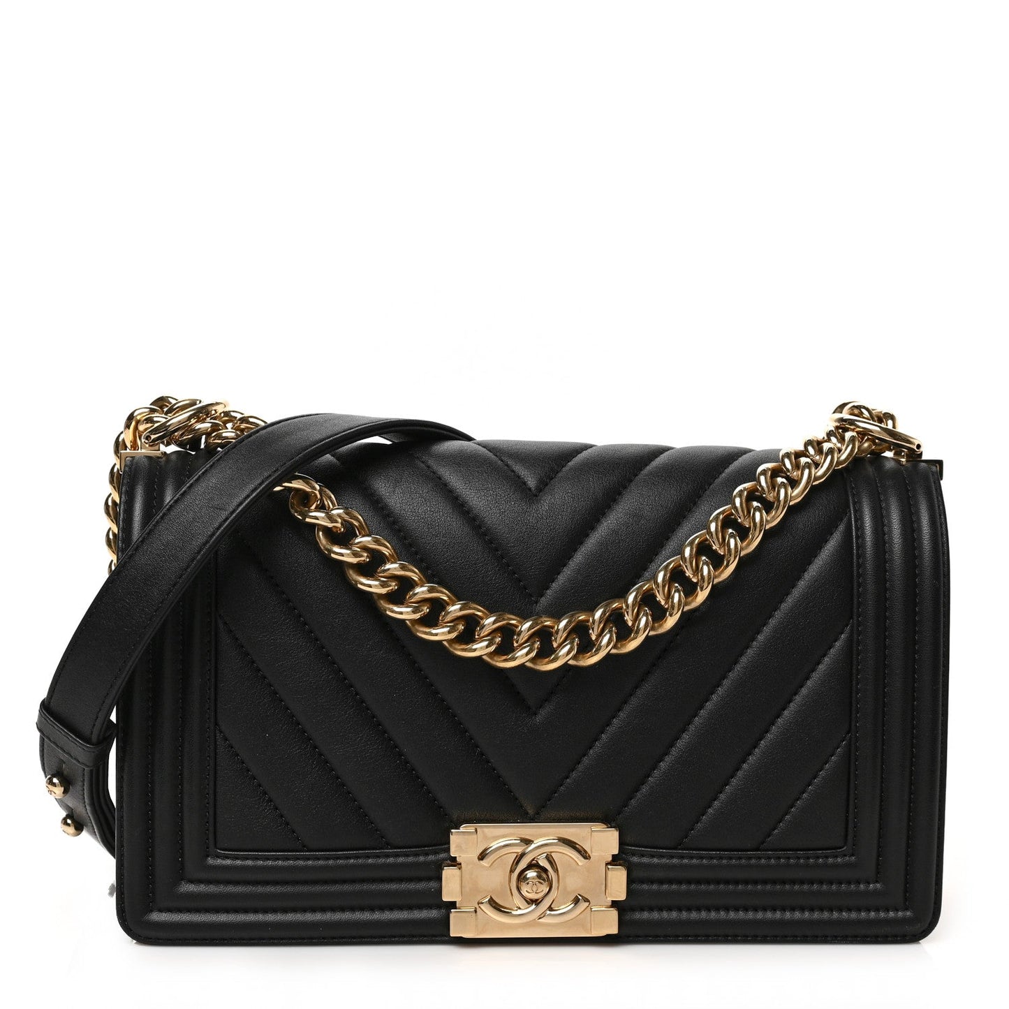 Chanel CHEVRON QUILTED CALFSKIN NEW BOY FLAP Shoulder Bag