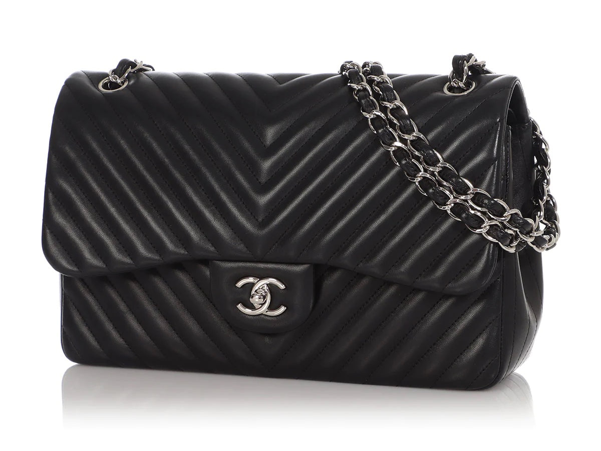 Chanel Classic Chevron Quilted Lambskin Jumbo Bag