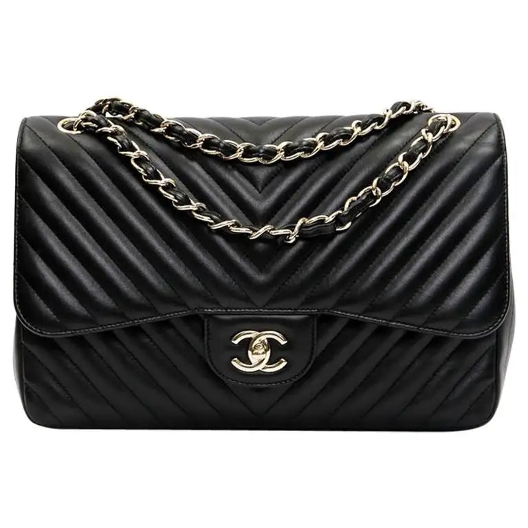 Chanel Classic Chevron Quilted Lambskin Jumbo Bag