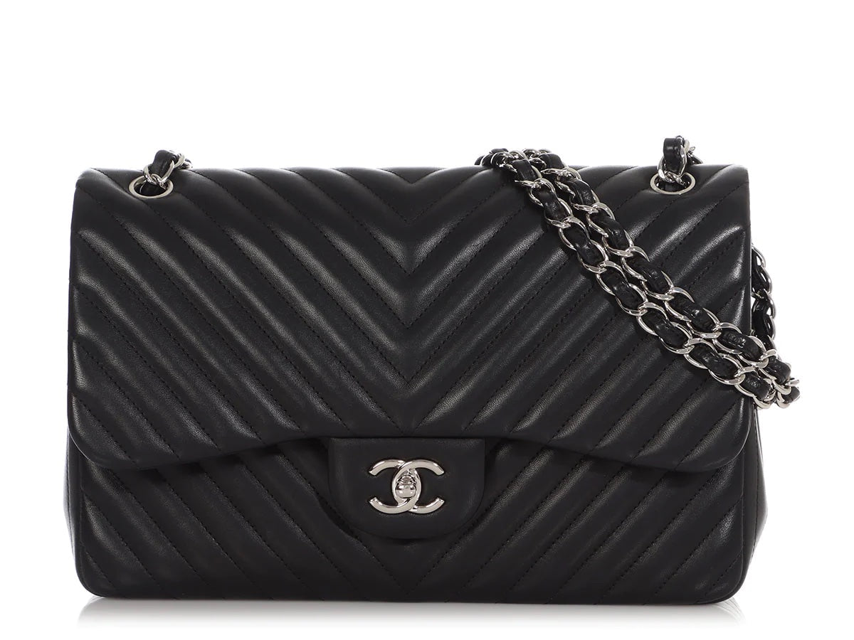 Chanel Classic Chevron Quilted Lambskin Jumbo Bag