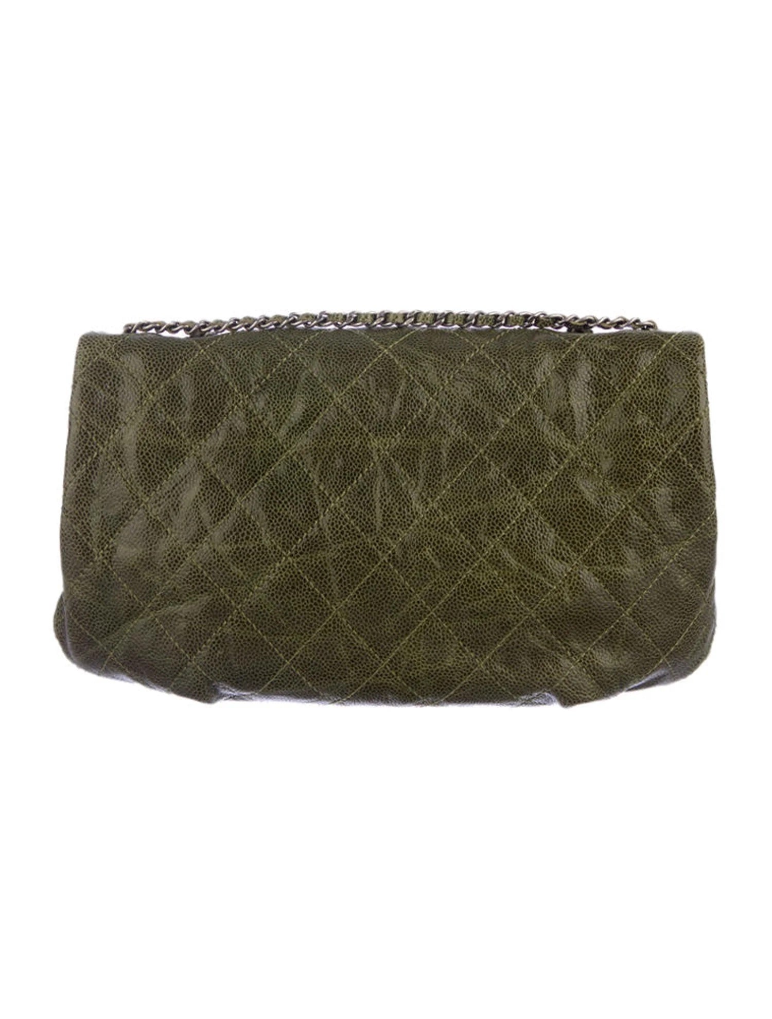 Chanel CAVIAR CRUMPLED MED CC CRAVE FLAP Leather Shoulder Bag