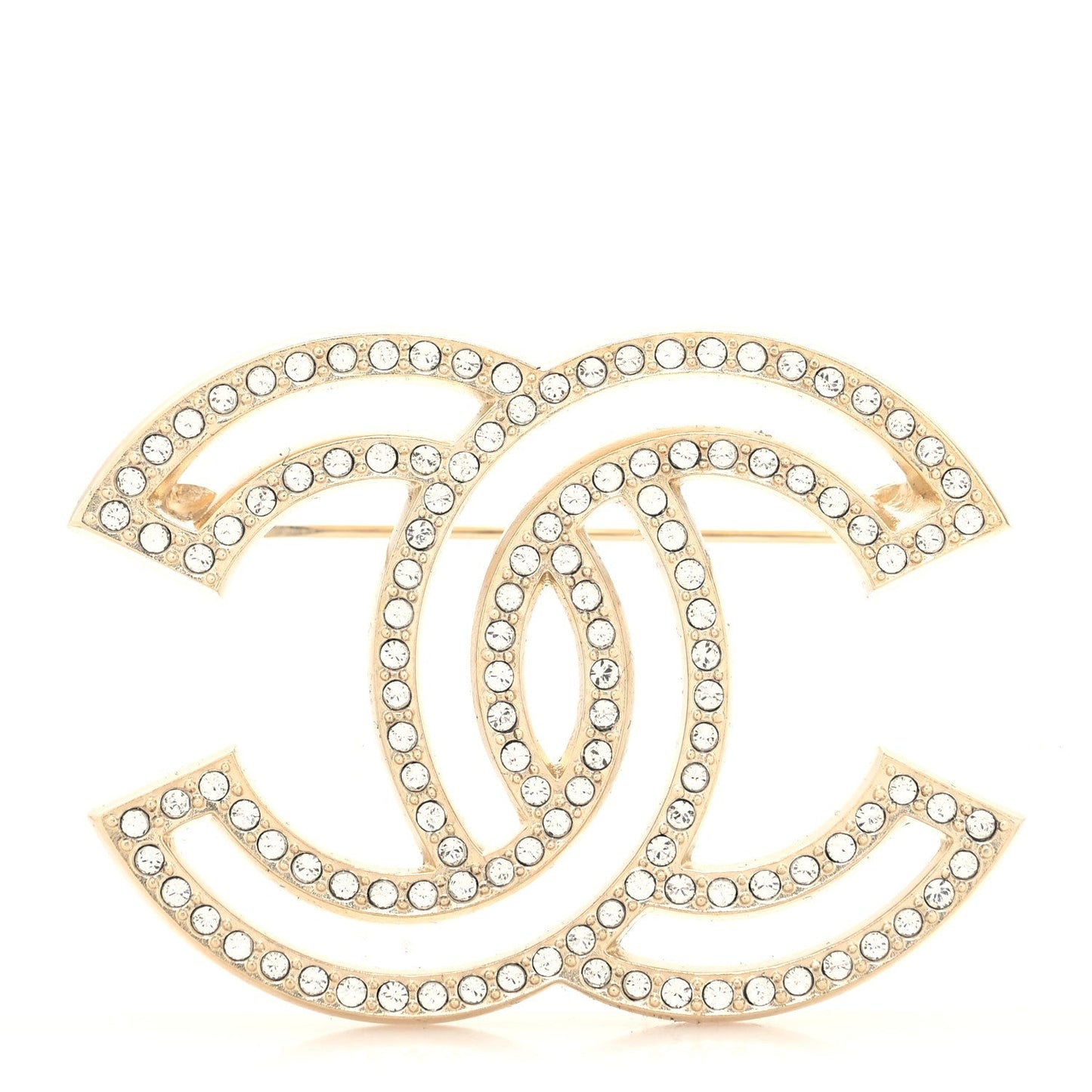 Chanel CRYSTAL CC LIGHT BROOCH Gold Handbag