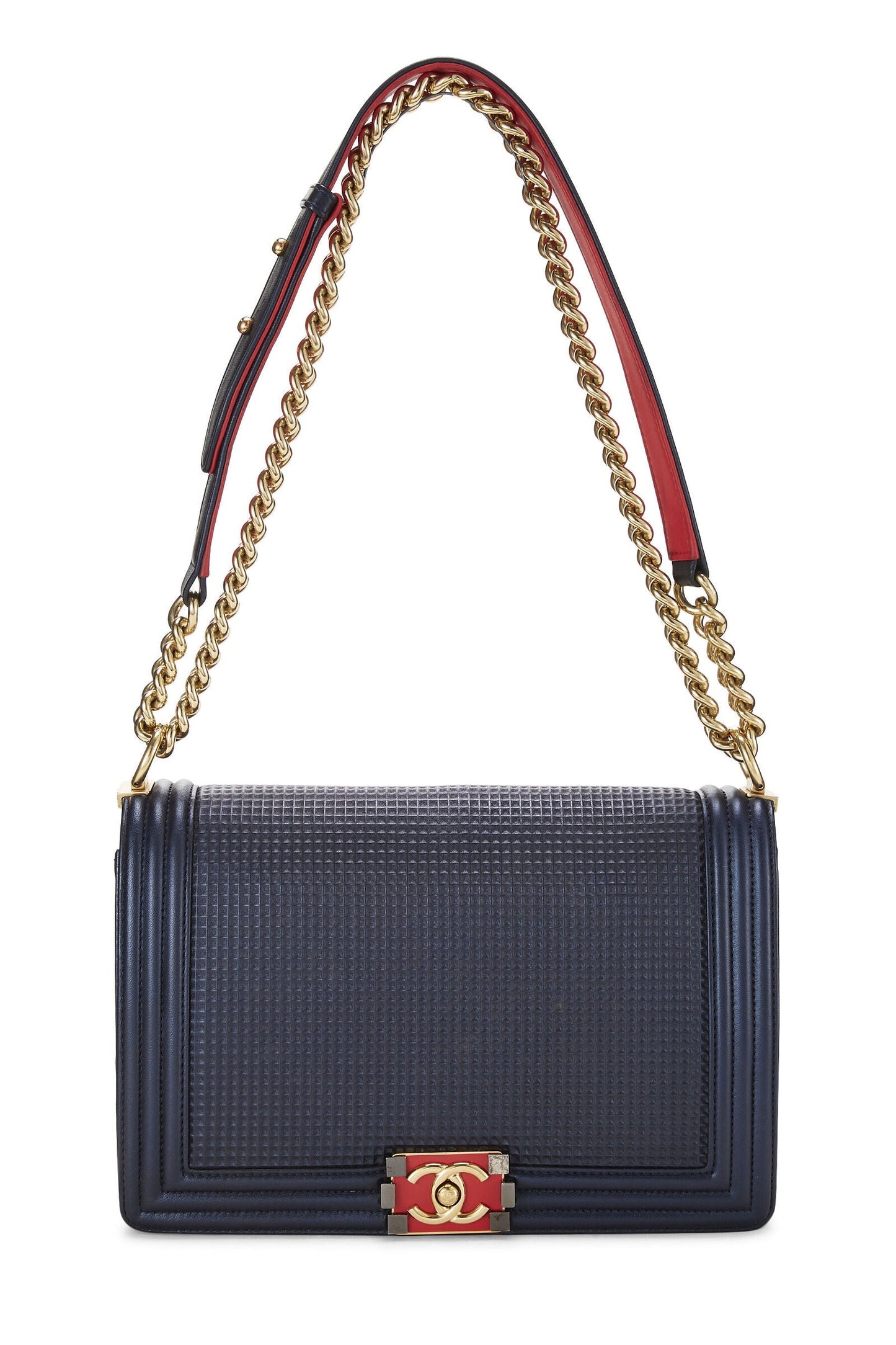 Chanel CUBE EMBOSSED LAMBSKIN NEW BOY Handbag