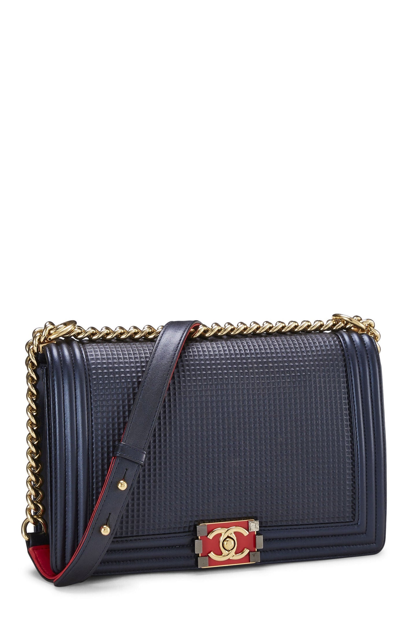 Chanel CUBE EMBOSSED LAMBSKIN NEW BOY Handbag