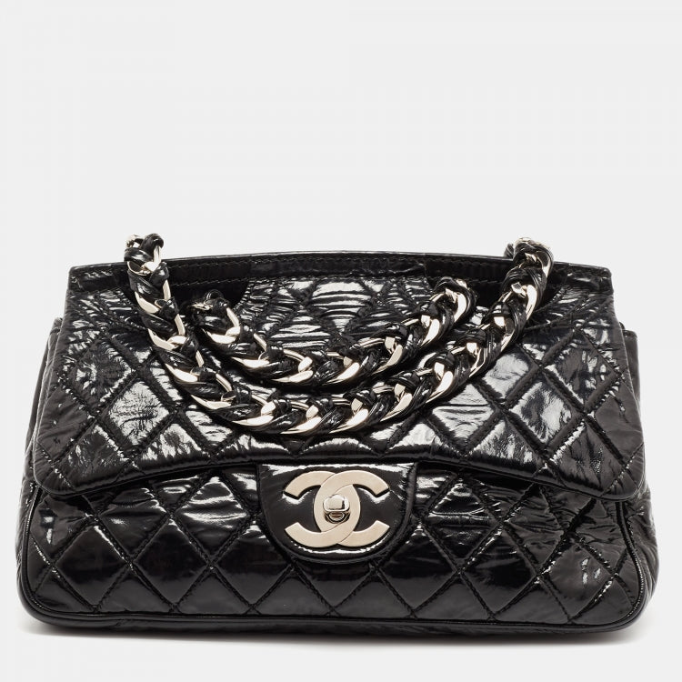 Chanel QUILTED PATENT DAY GLO FLAP Leather Shoulder Bag