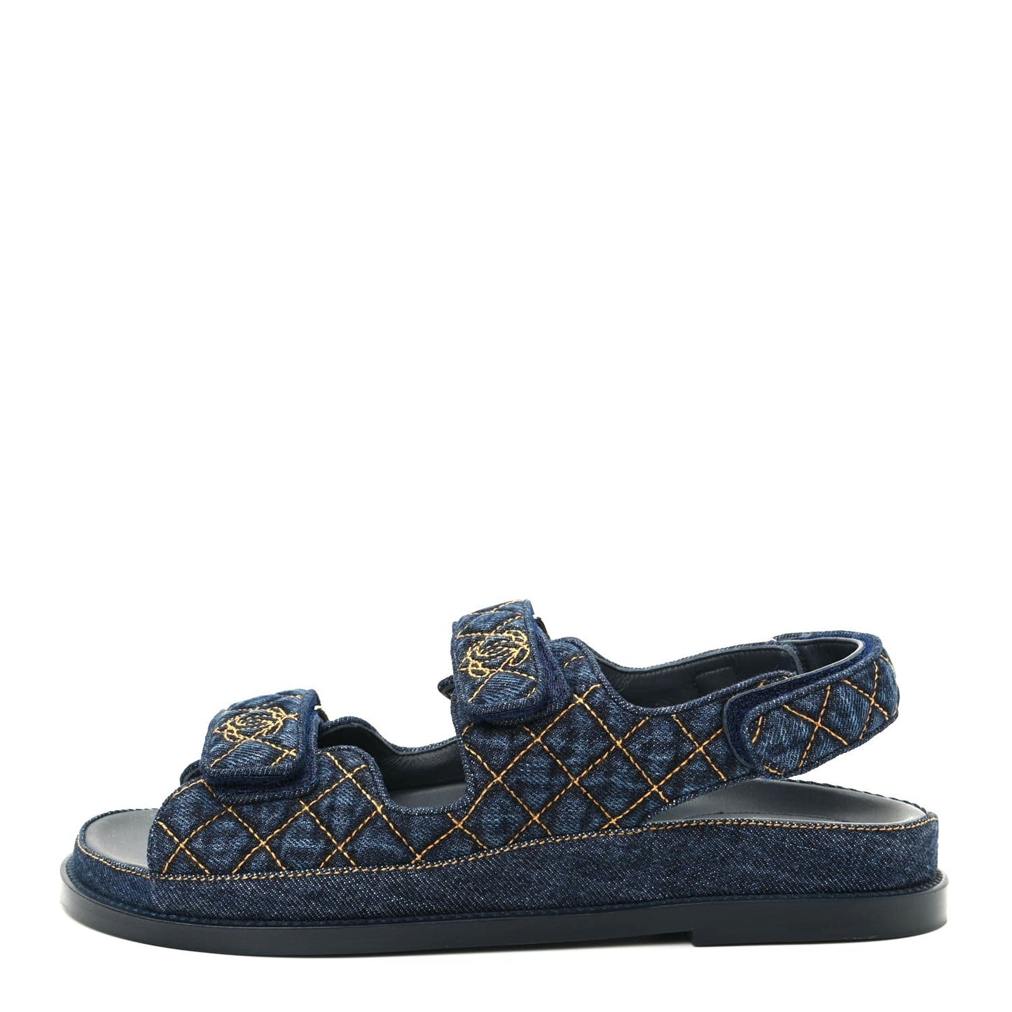 Chanel Velcro Denim Quilted Dad Sandals for Women