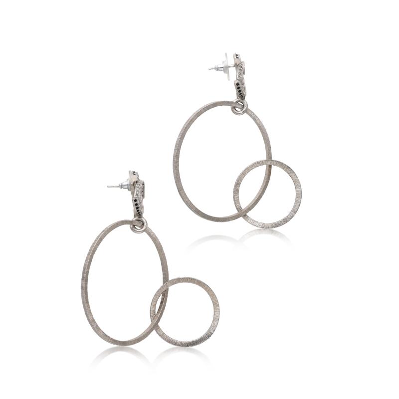 CHANEL CC DOUBLE HOOP EARRINGS