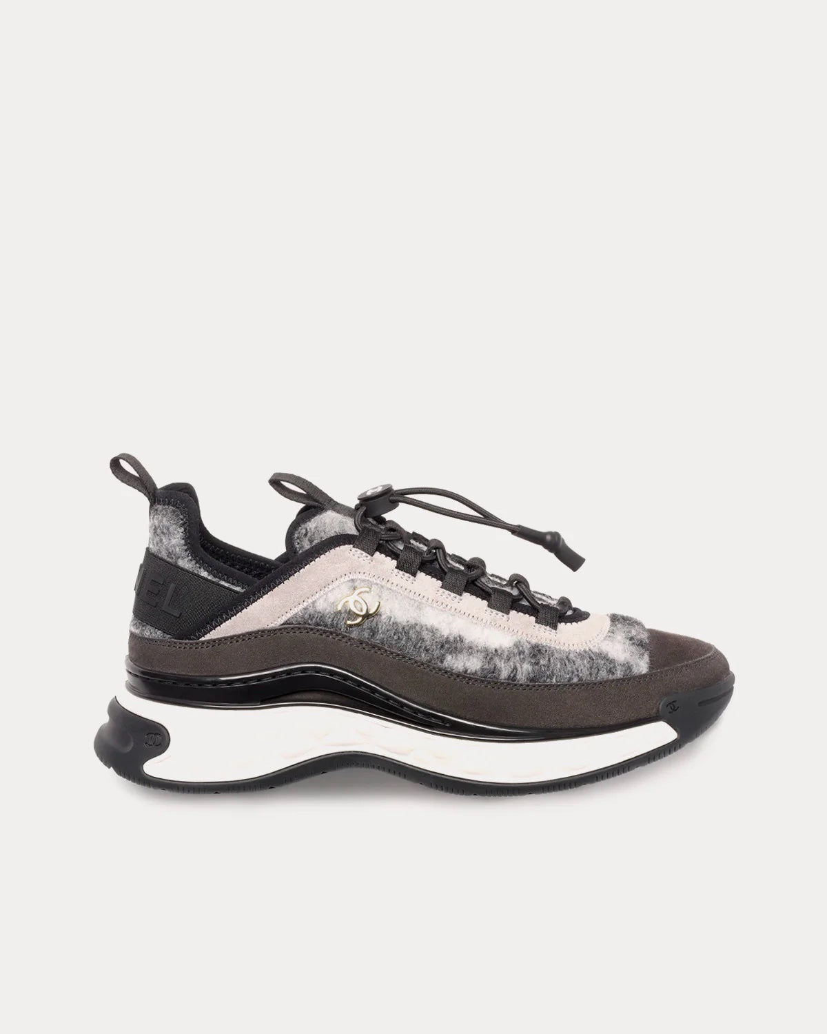 Chanel Mixed Fabric Suede Calfskin Low Top Sneakers for Women