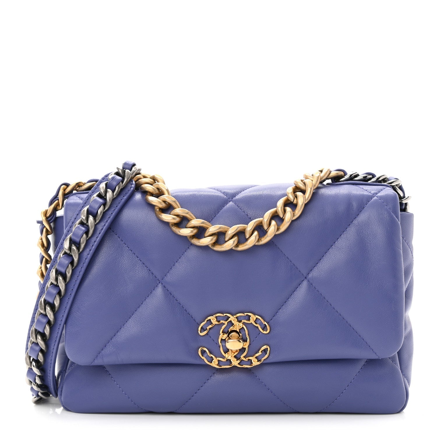 Chanel Goatskin Quilted Large Chanel 19 Flap Women Bag