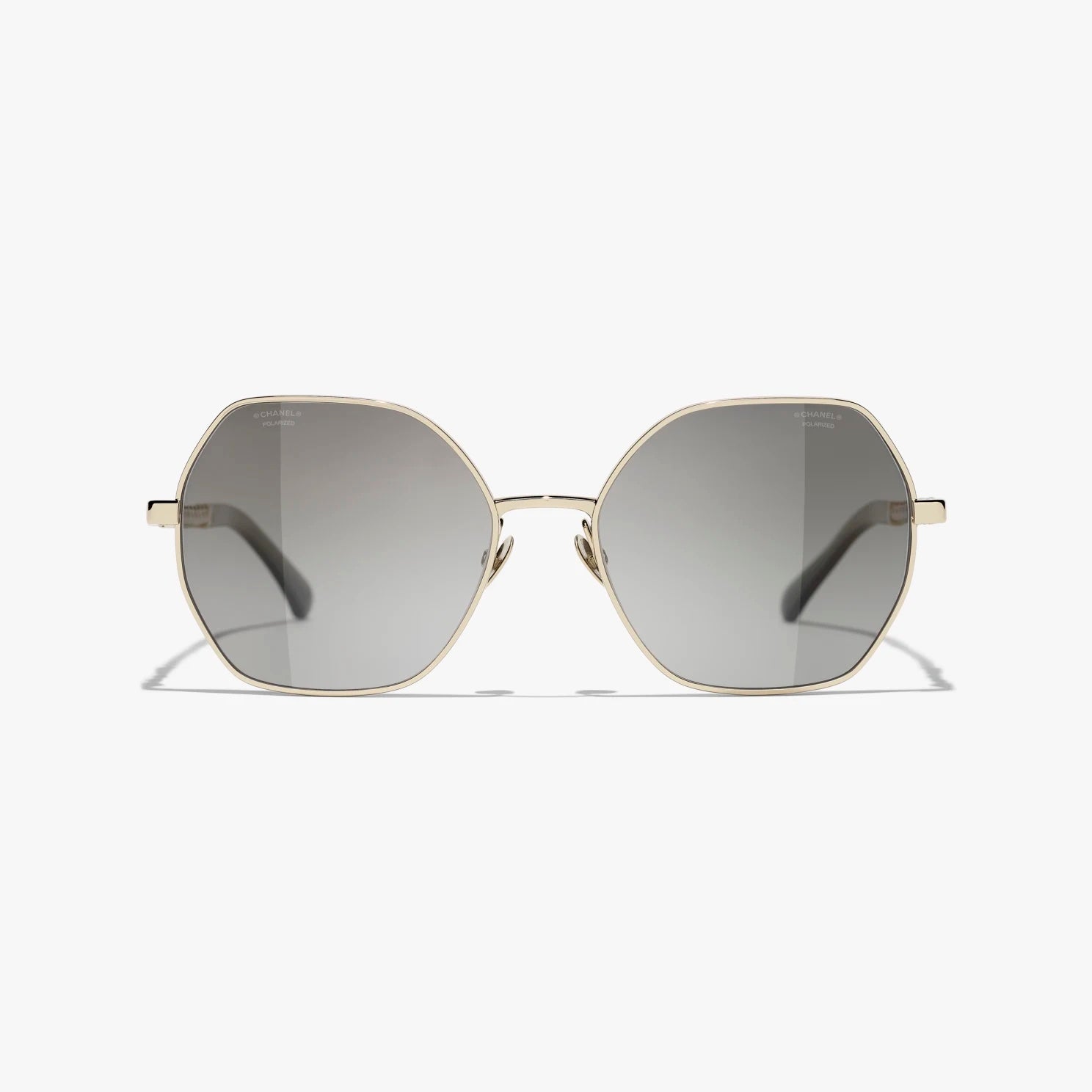 CHANEL GOLD & BLACK SQUARE SUNGLASSES