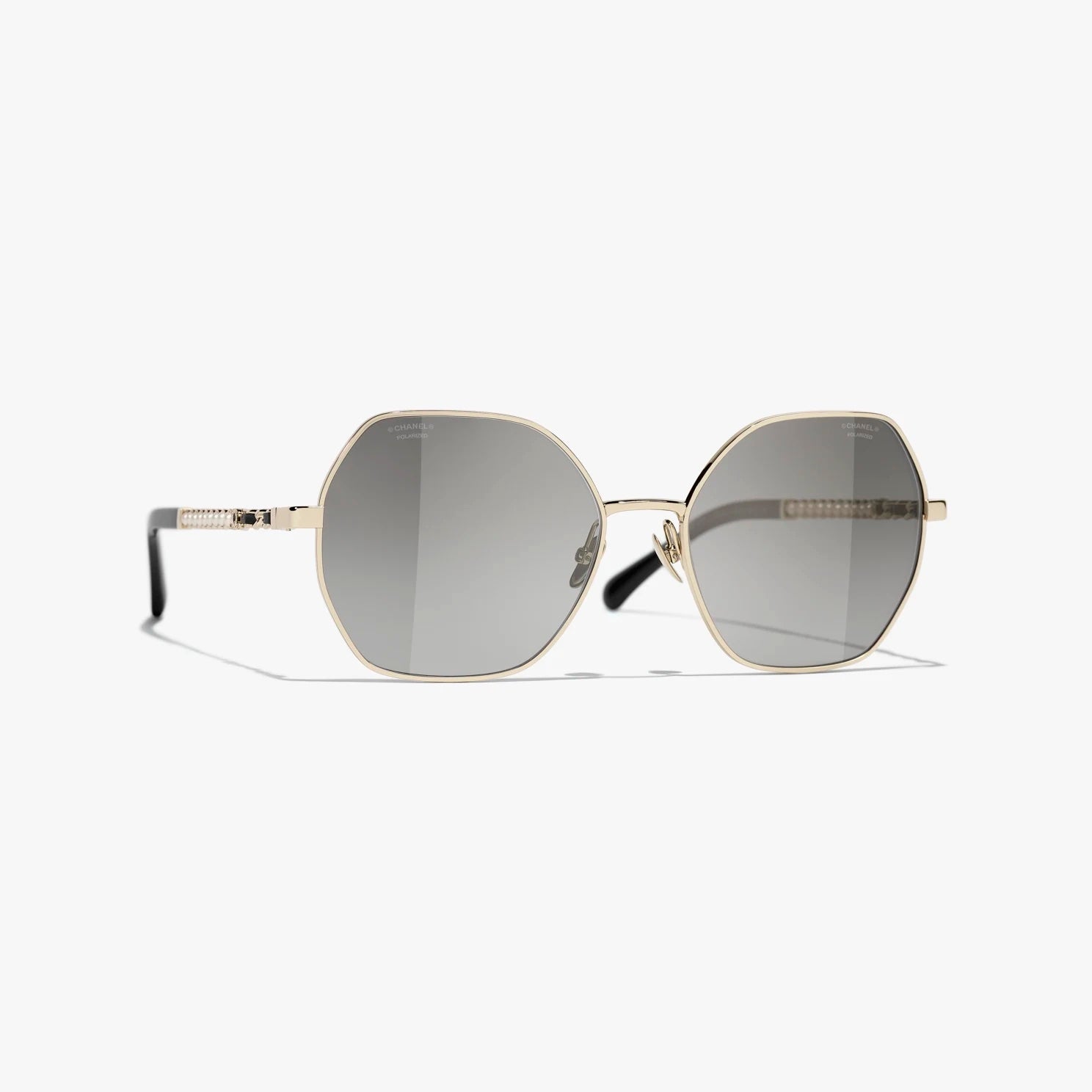 Chanel Gold & Black Square Sunglasses Bag