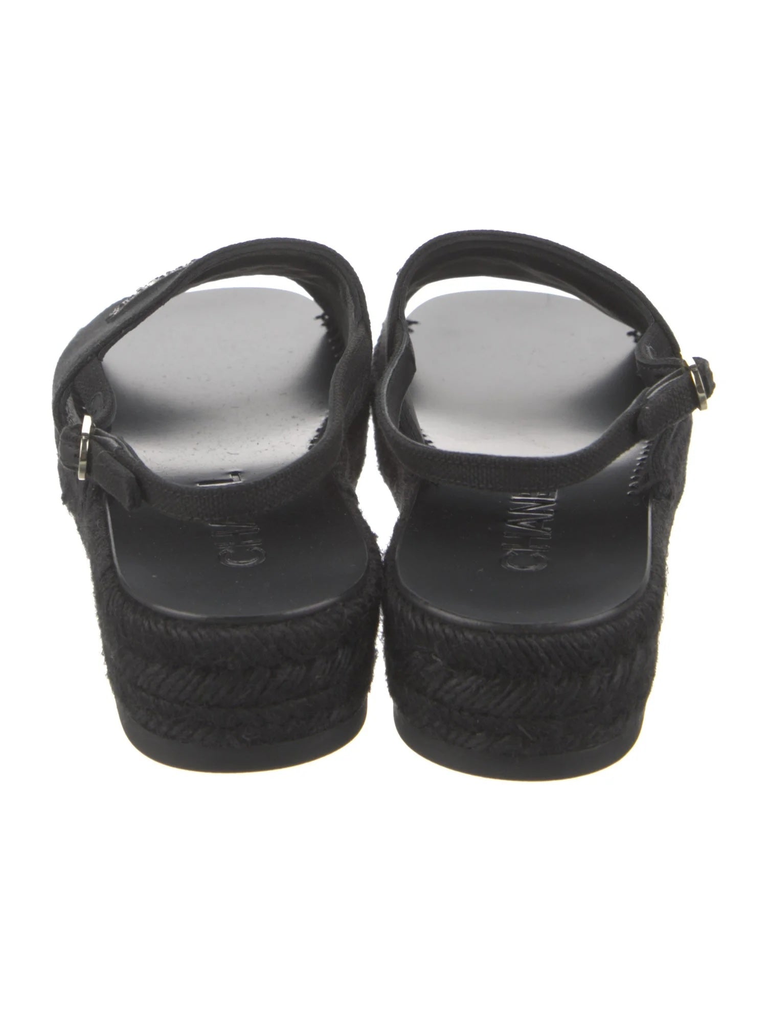 CHANEL INTERLOCKING CC LOGO SLINGBACK SANDALS