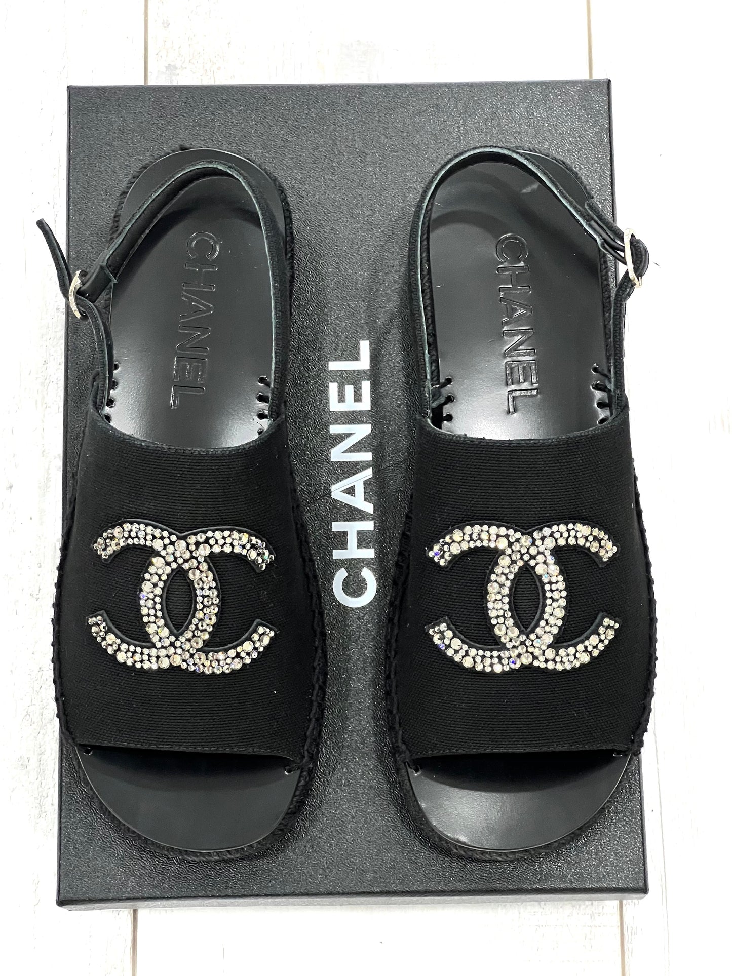 Chanel Interlocking CC Logo Slingback Sandals for Women