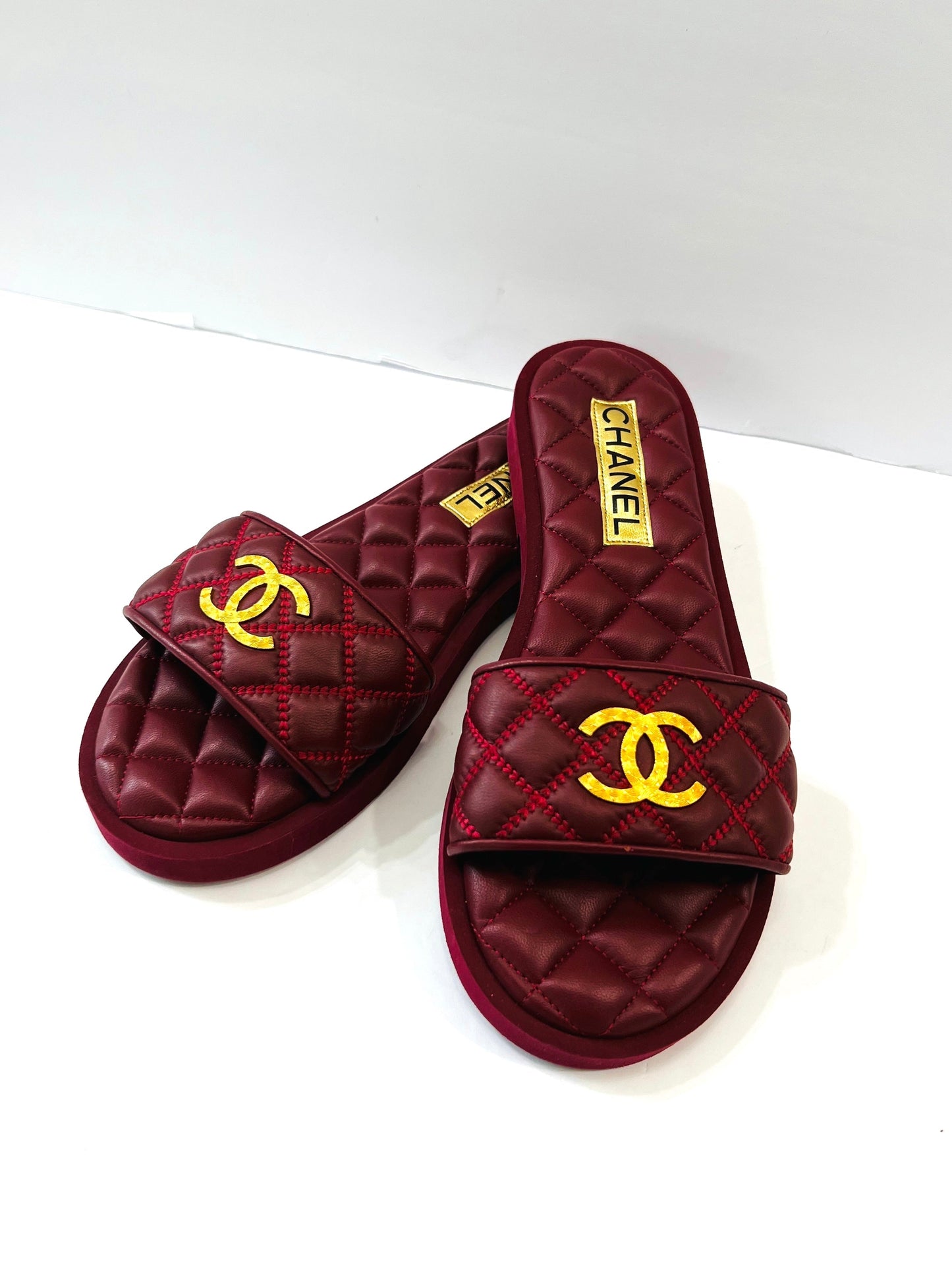 Chanel Interlocking CC Logo Quilted Lambskin Mules for Women