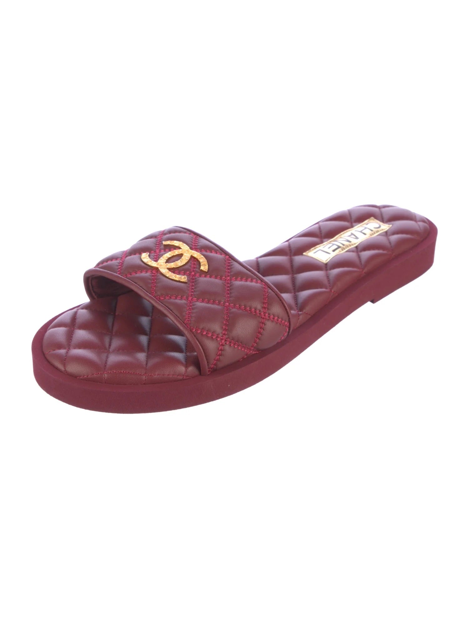 Chanel Interlocking CC Logo Quilted Lambskin Mules for Women