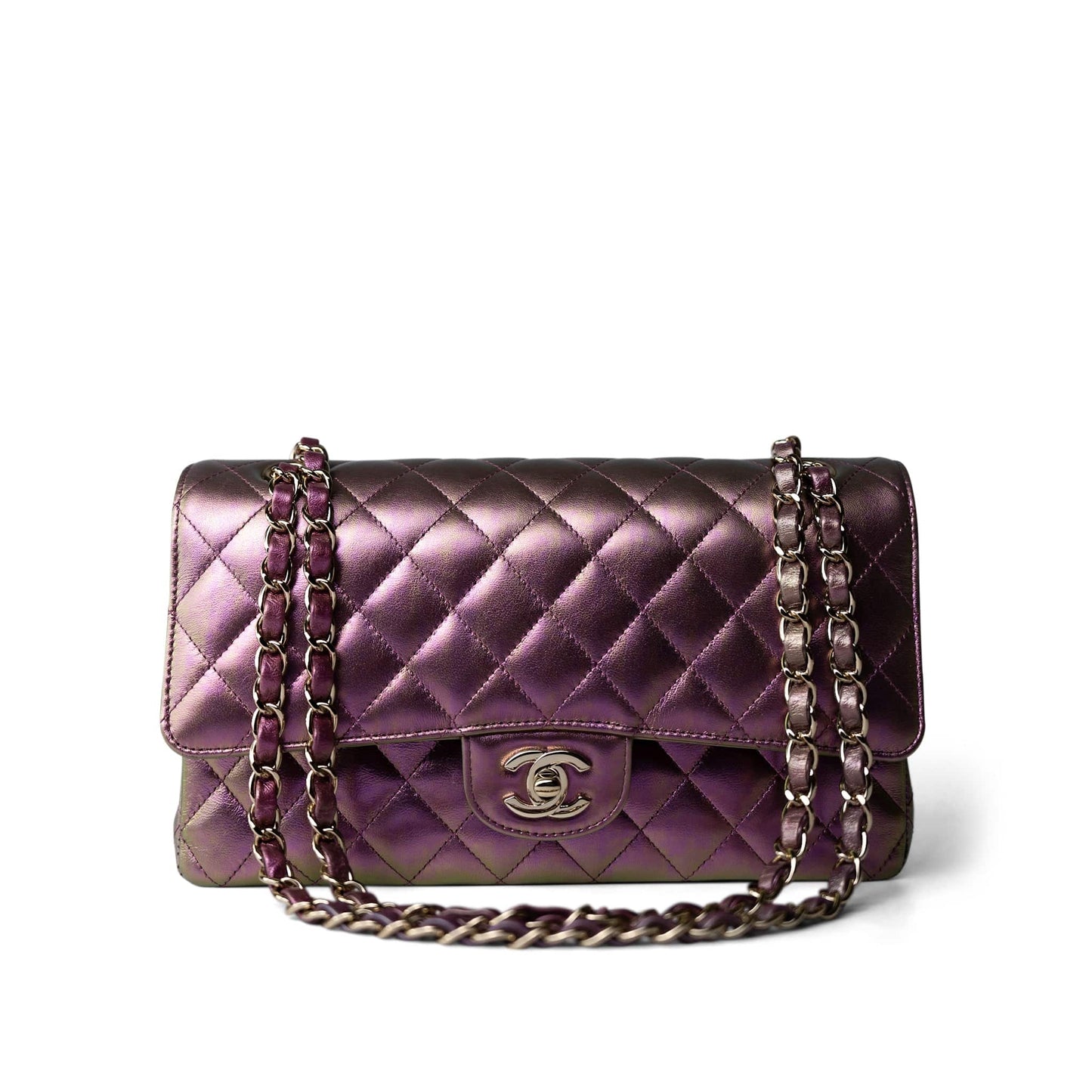 Chanel QUILTED LAMBSKIN DOUBLE FLAP Shoulder Bag