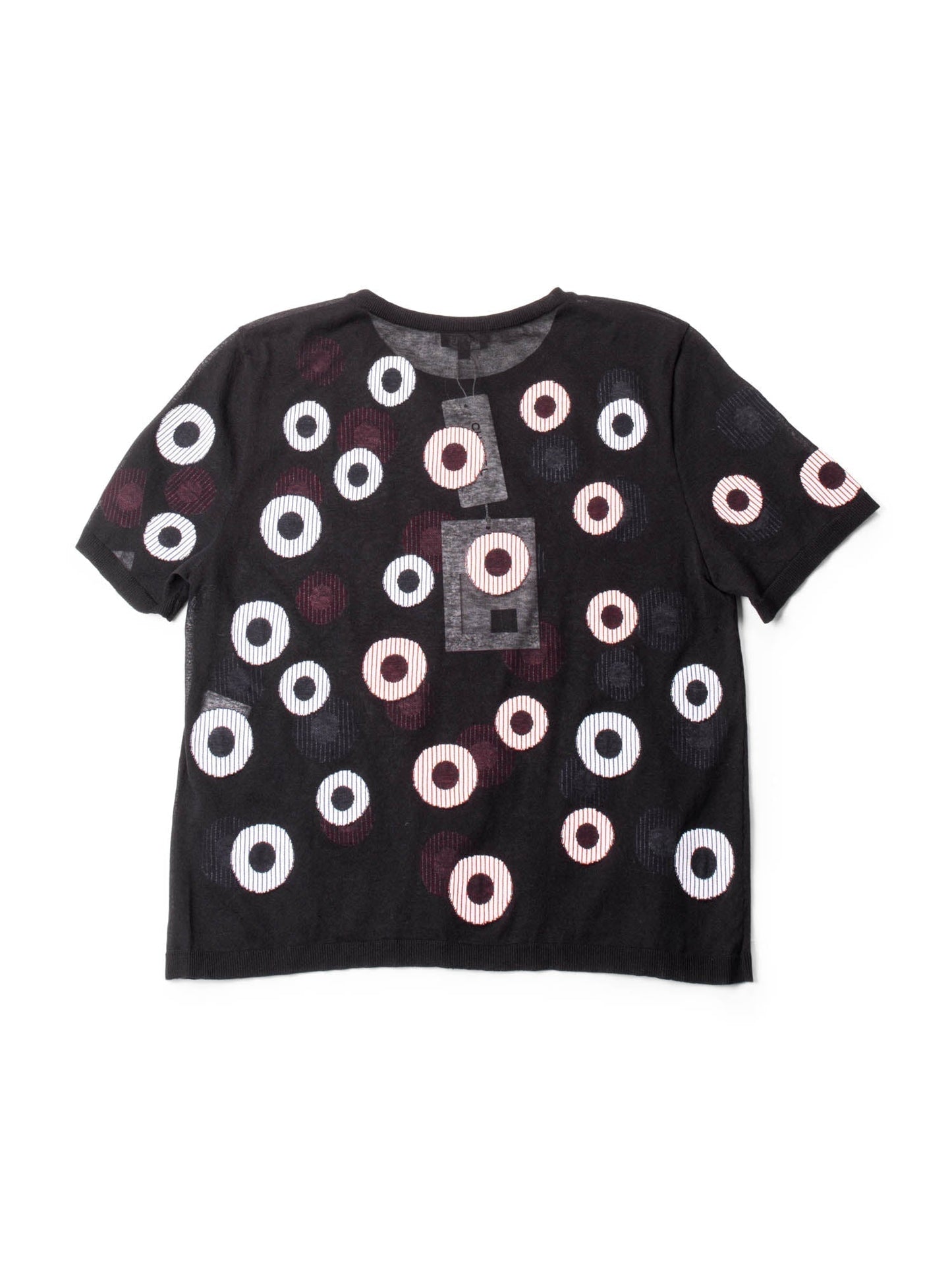 Chanel La Pausa C Cotton Polka Dot Striped Top Black