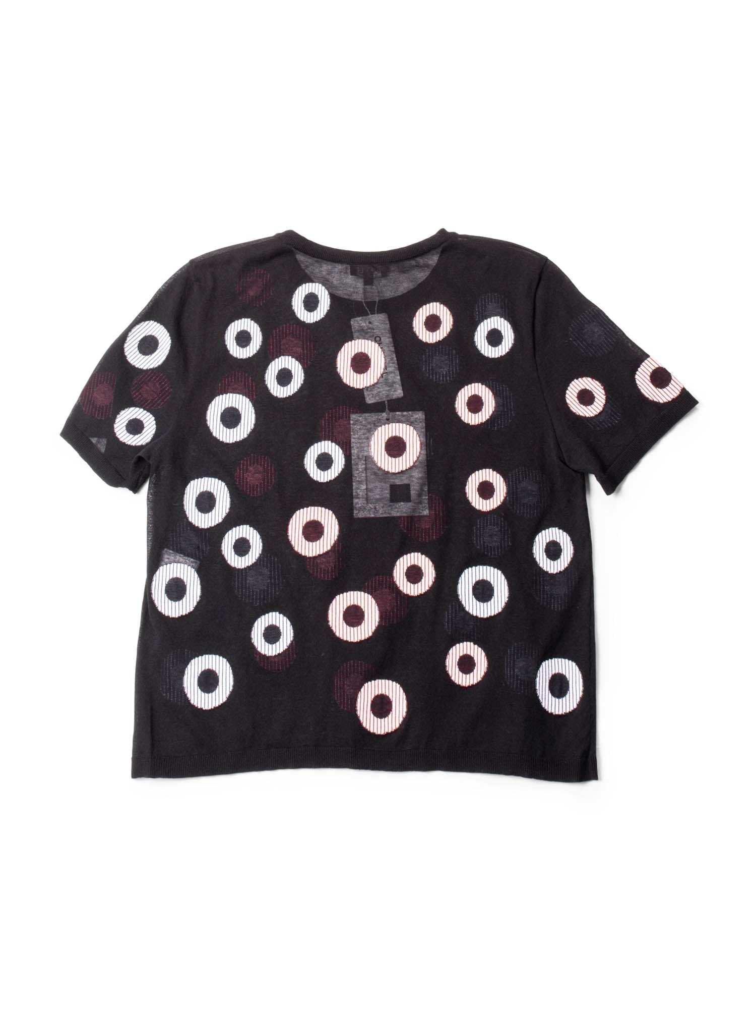 Chanel La Pausa C Cotton Polka Dot Striped Top Black