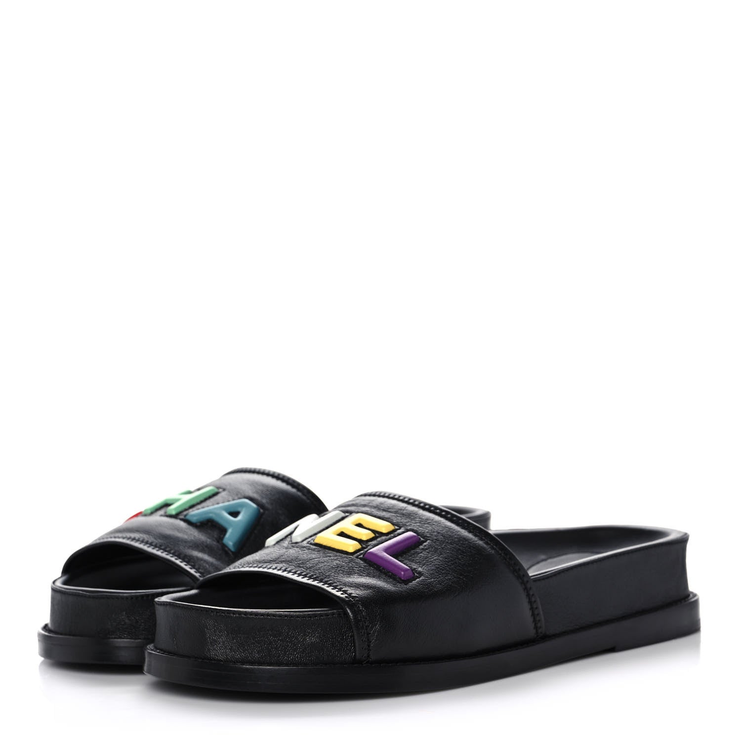 Chanel Lambskin Cha Nel Sandlas Mules for Women