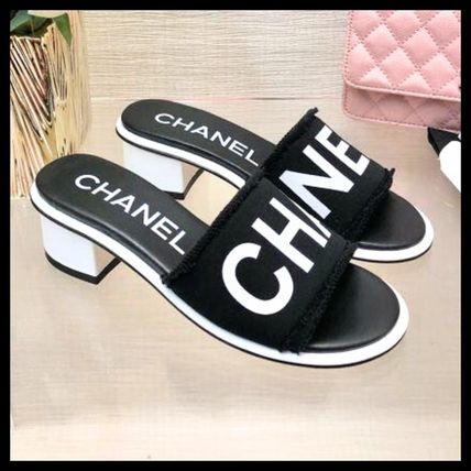 Chanel Lambskin Cha Nel Sandlas Mules for Women