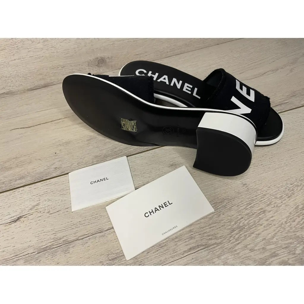 Chanel Lambskin Cha Nel Sandlas Mules for Women