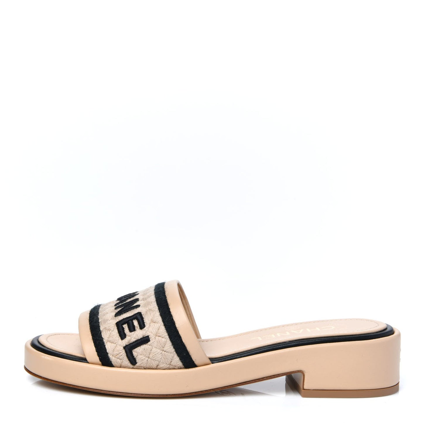 Chanel Lambskin Embroidered Logo Mules for Women