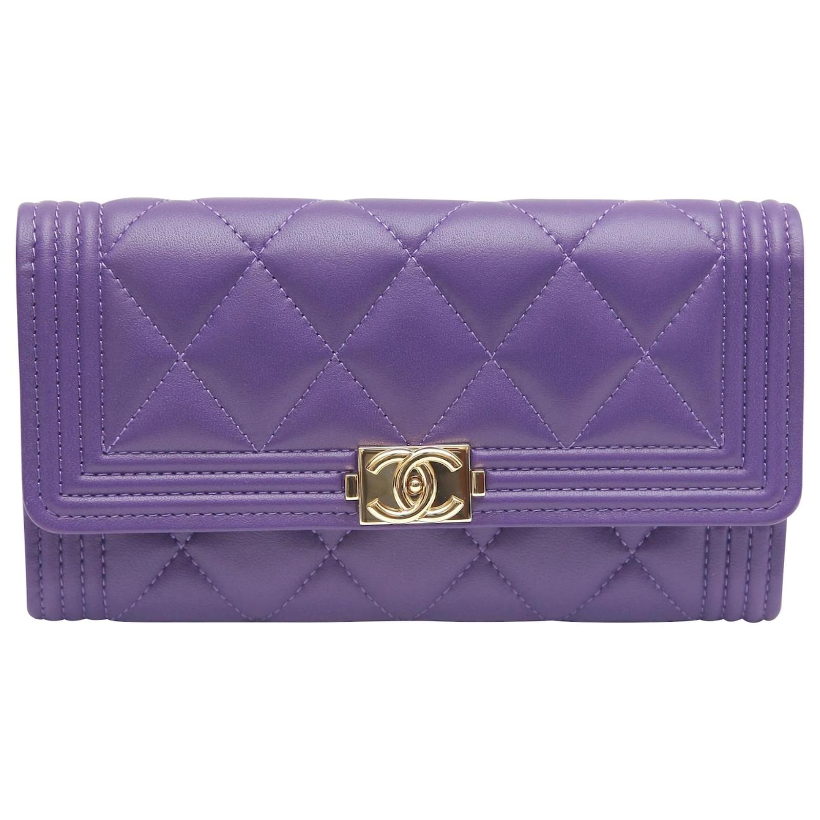 CHANEL QUILTED LAMBSKIN LEATHER LE BOY WALLET
