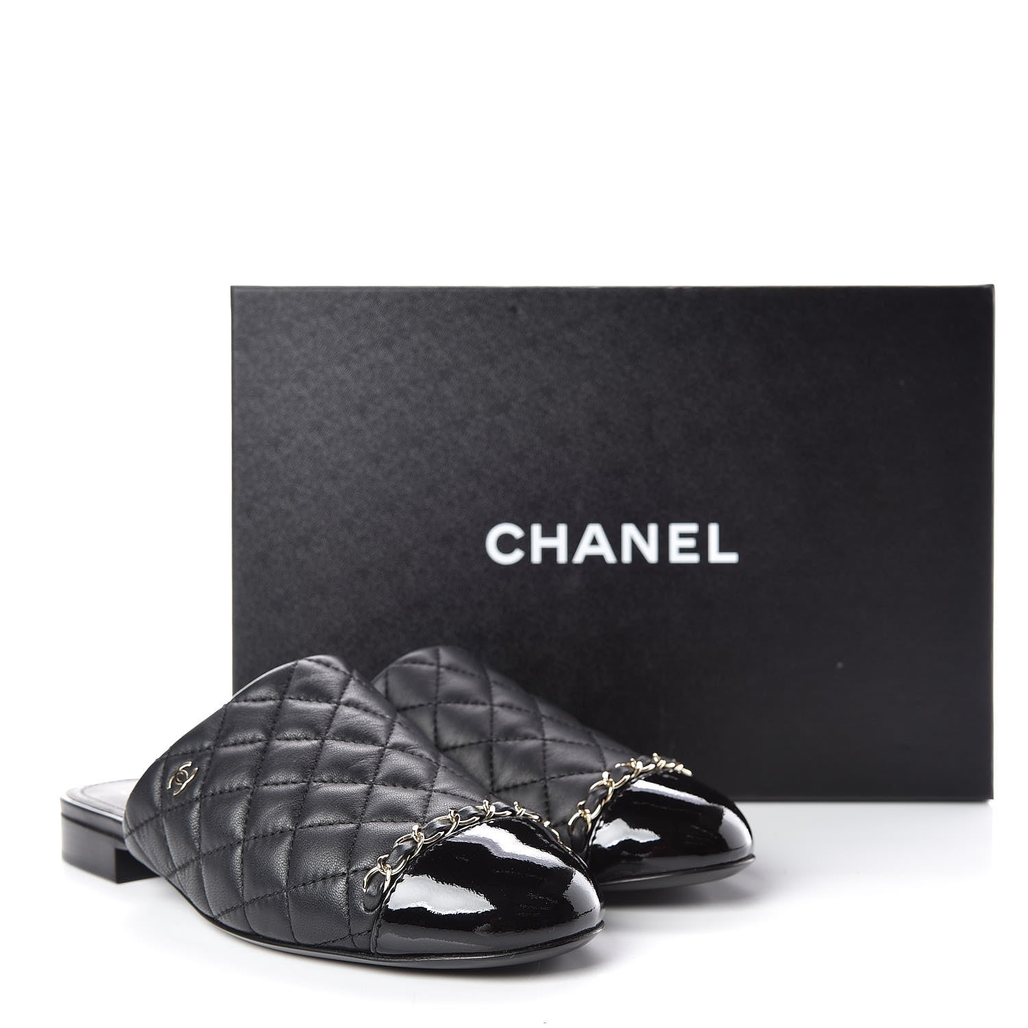 Chanel Lambskin Quilted Chain Mules Bag