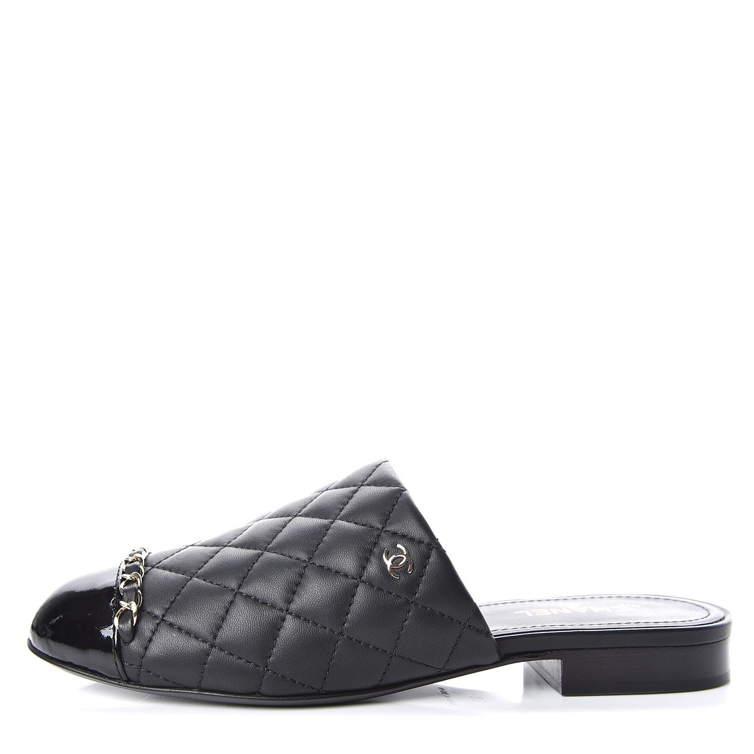 Chanel Lambskin Quilted Chain Mules Bag