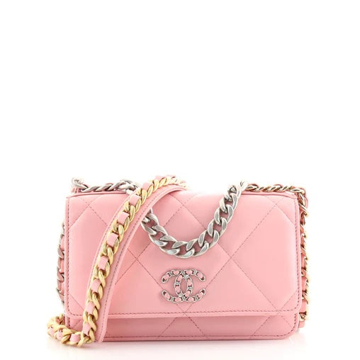 Chanel QUILTED LAMBSKIN 19 ON WOC Wallet Case