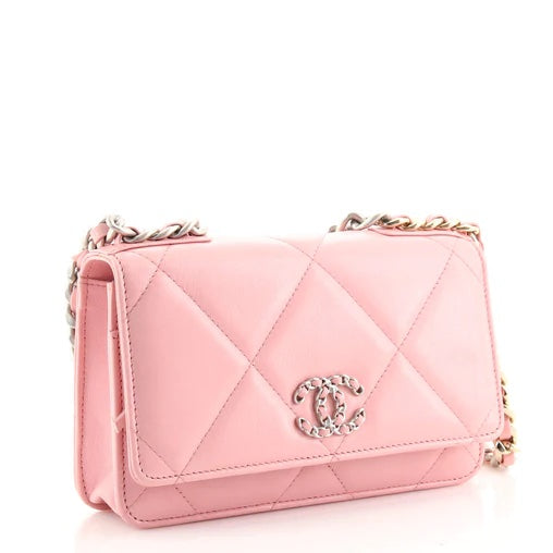 Chanel QUILTED LAMBSKIN 19 ON WOC Wallet Case