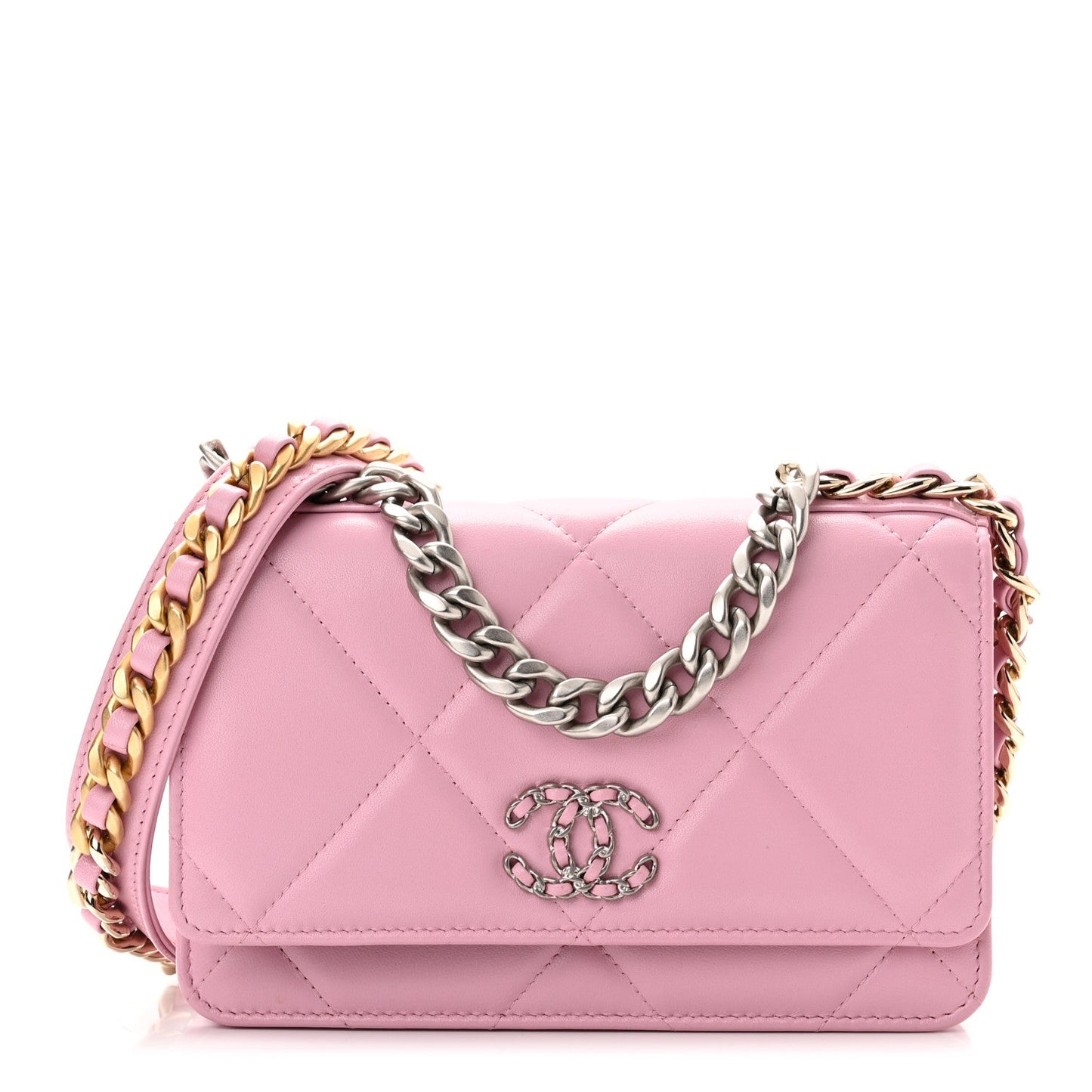 Chanel QUILTED LAMBSKIN 19 ON WOC Wallet Case
