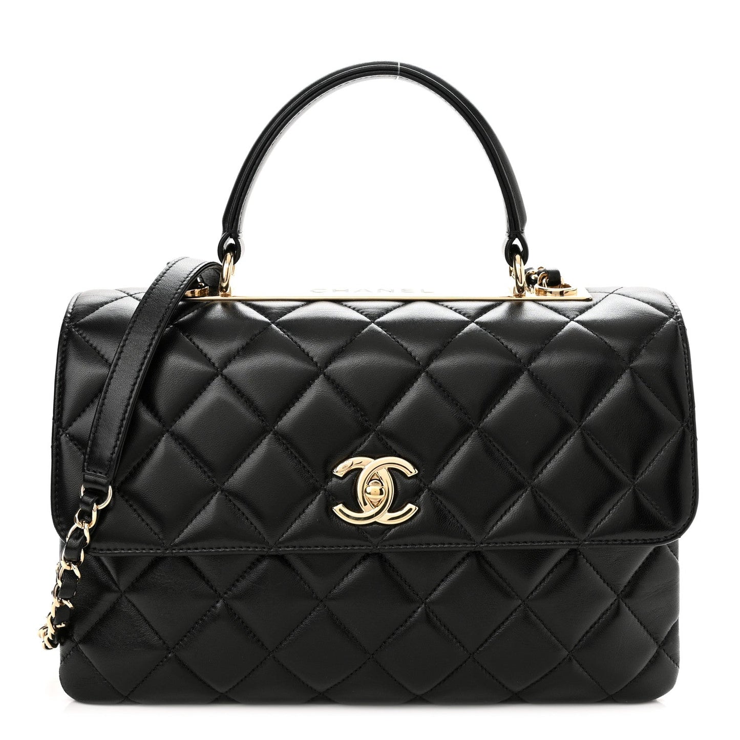 Chanel QUILTED LAMBSKIN TRENDY CC HANDLE FLAP Shoulder Bag