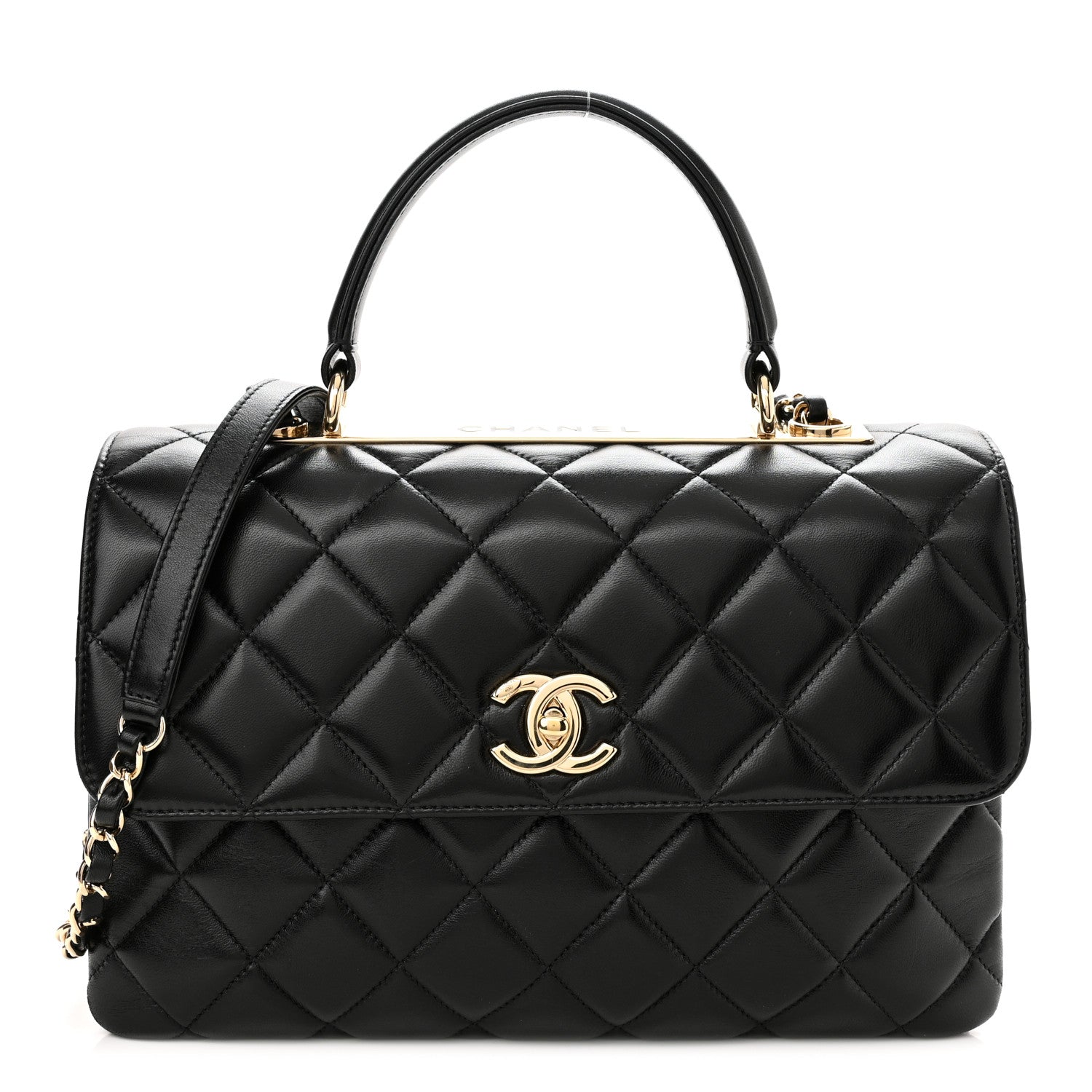Chanel QUILTED LAMBSKIN TRENDY CC HANDLE FLAP Shoulder Bag