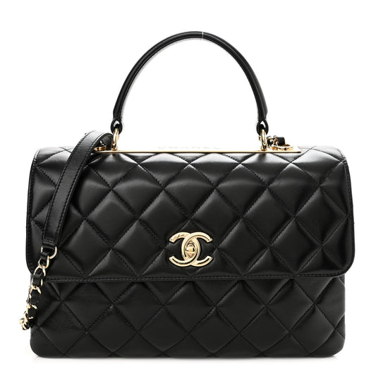 Chanel QUILTED LAMBSKIN TRENDY CC HANDLE FLAP Shoulder Bag