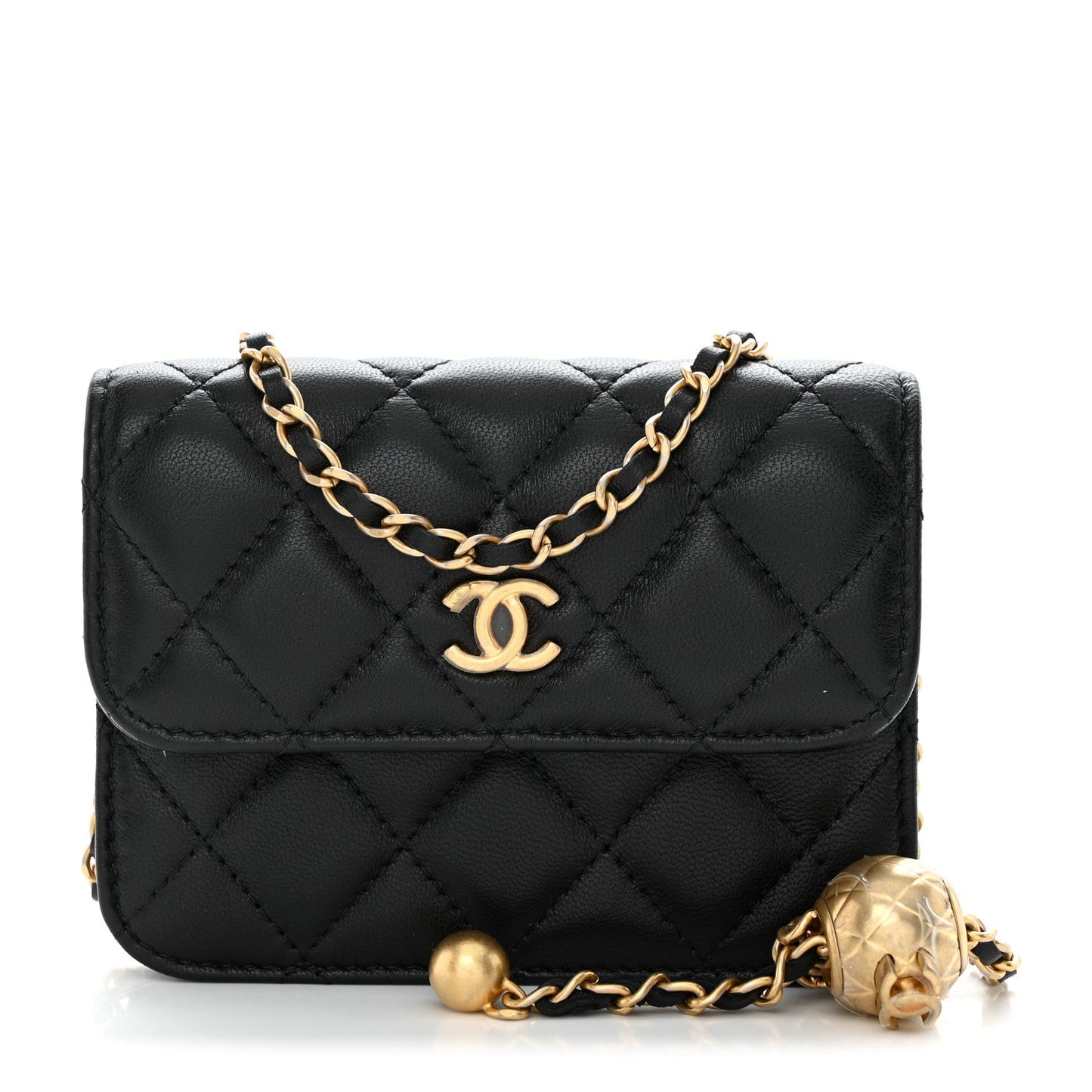 Chanel LAMBSKIN QUILTED PEARL CRUSH Clutch Bag