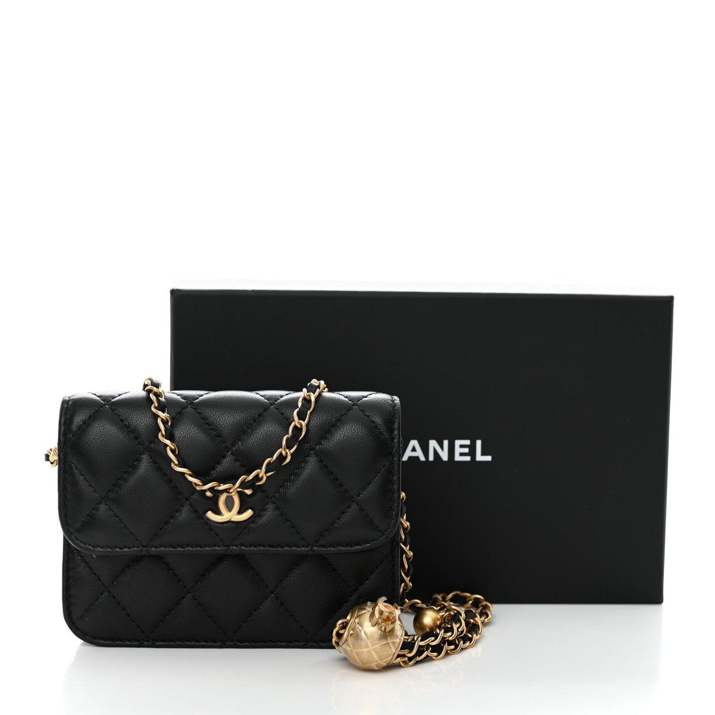 Chanel LAMBSKIN QUILTED PEARL CRUSH Clutch Bag