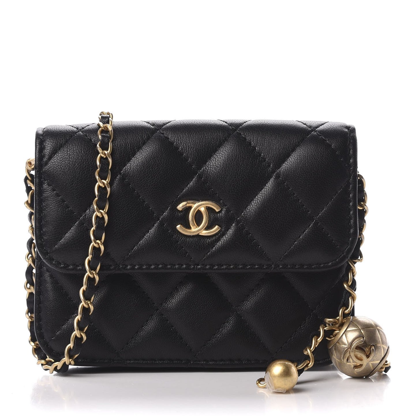 Chanel LAMBSKIN QUILTED PEARL CRUSH Clutch Bag