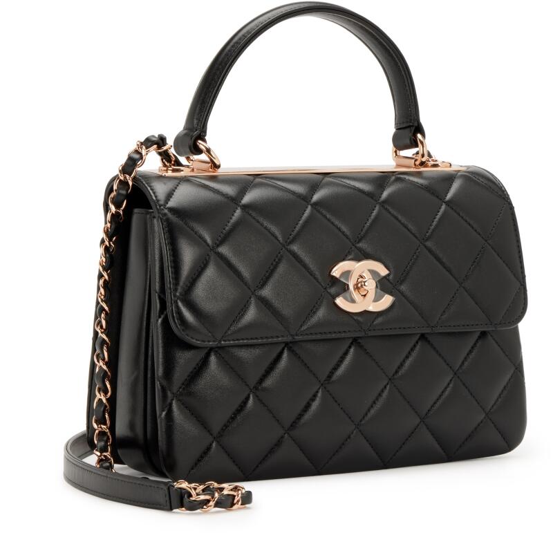 Chanel QUILTED LAMBSKIN TRENDY CC TOP HANDLE Small Handbag