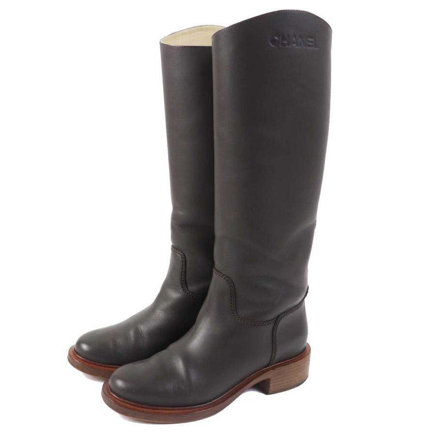 Chanel Calfskin Leather Tall Riding Boots for Women