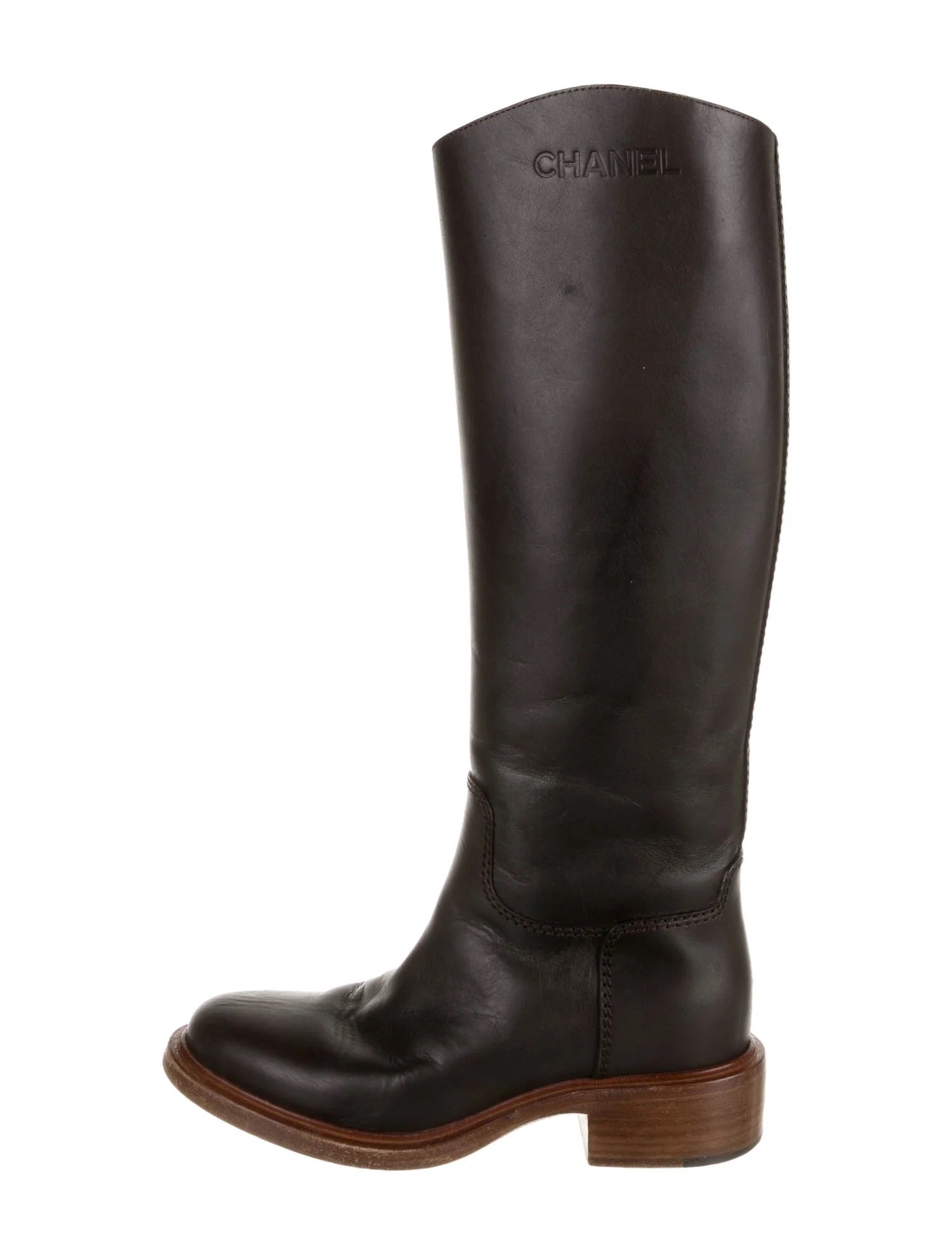 Chanel Calfskin Leather Tall Riding Boots for Women