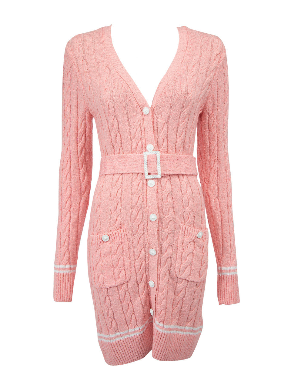 Chanel Long Line Belted Knit Cardigan Handbag