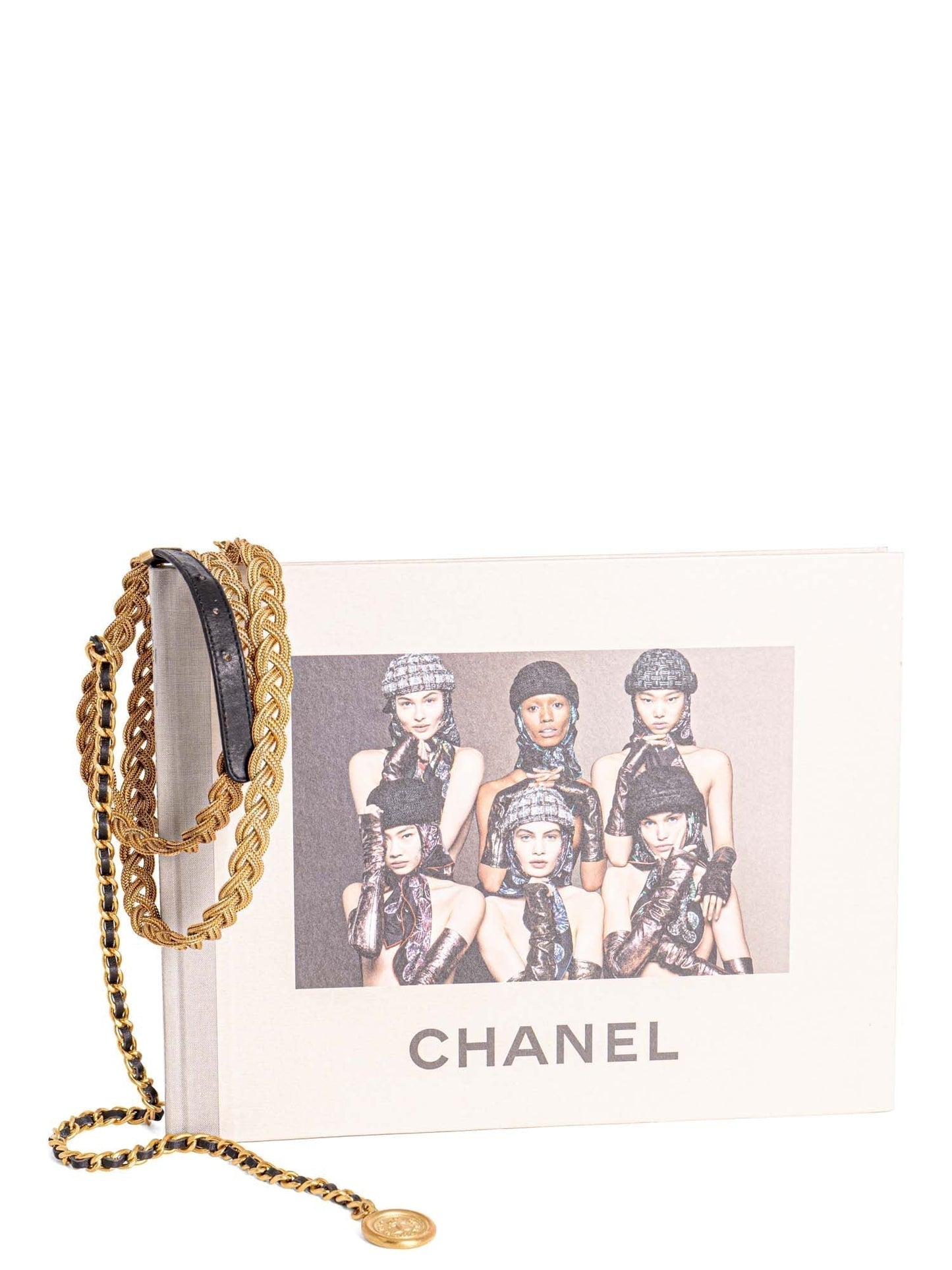 Chanel Medallion K Gold Multi-Chain Leather Belt Black