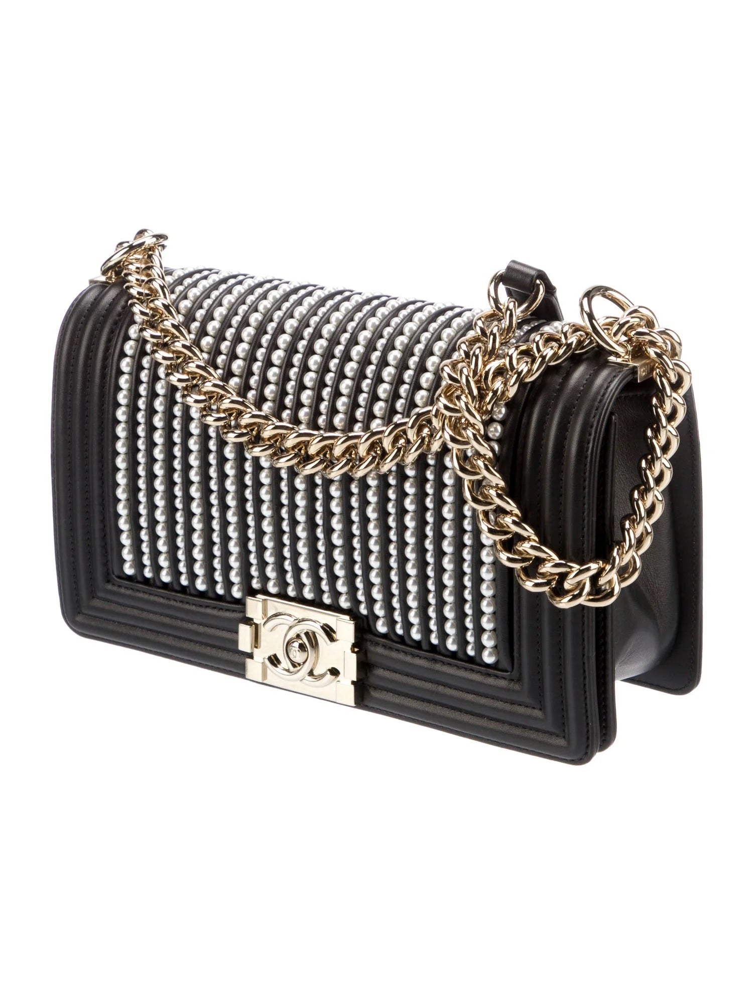 Chanel CALFSKIN PEARL BOY Handbag
