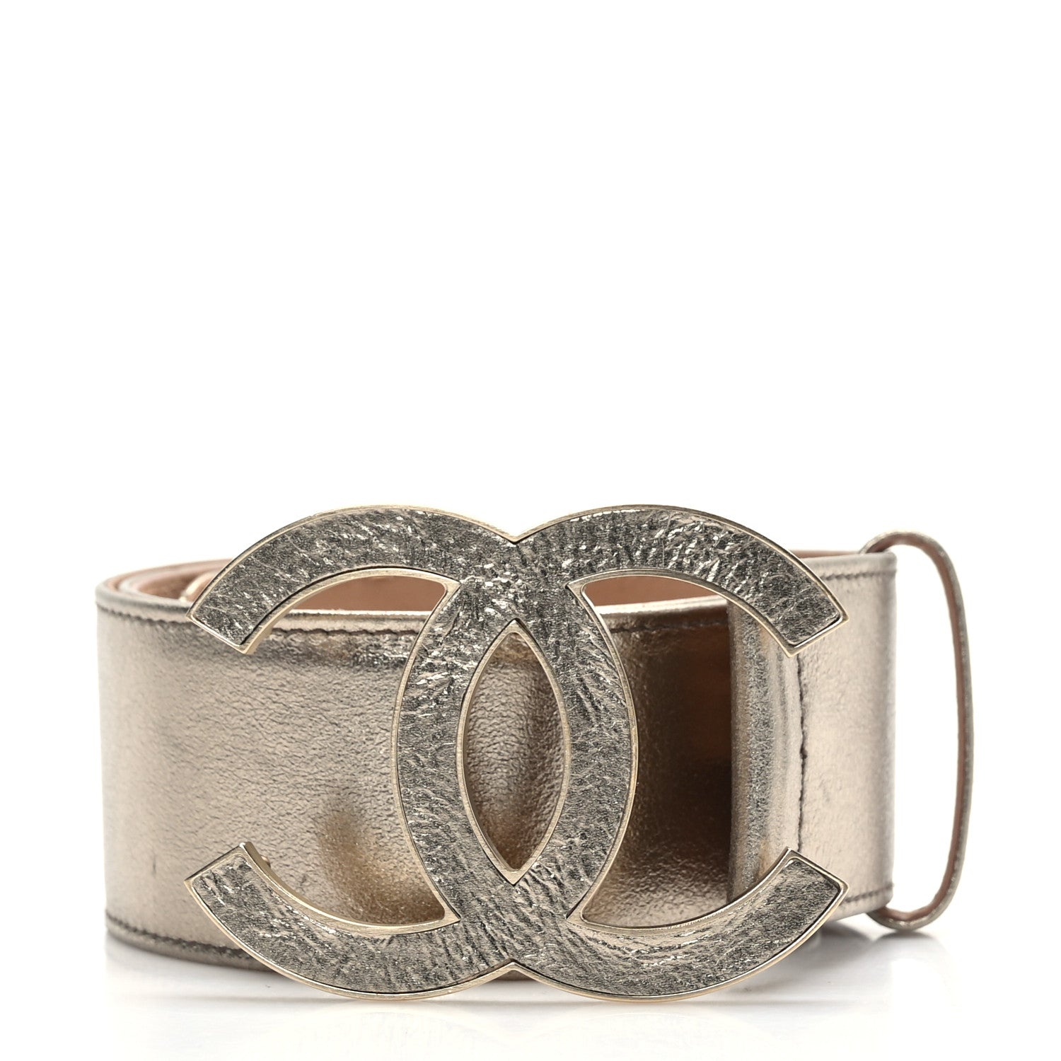 Chanel Metallic Lambskin Cc Buckle Wide Belt Bag