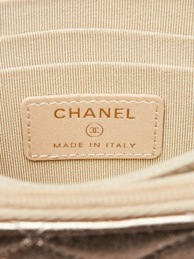 Chanel Metallic Gold Quilted Leather WOC